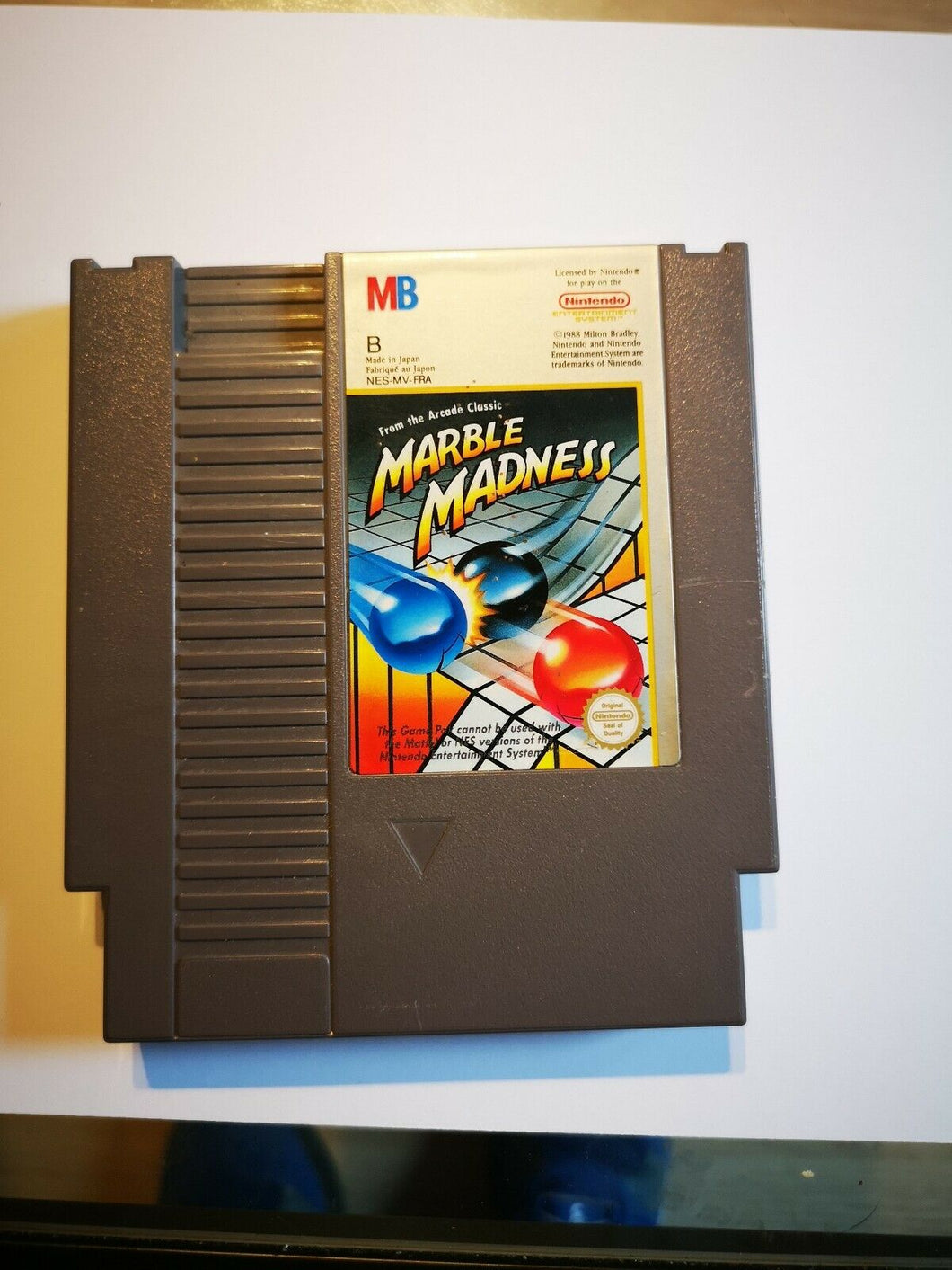 Jeu video vintage Nintendo Nes Marble Madness de 1985